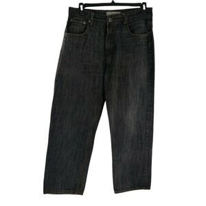 PJ Mark Jeans Men's Size 38X32 Relaxed Fit Straight Leg Medium Wash Black Denim